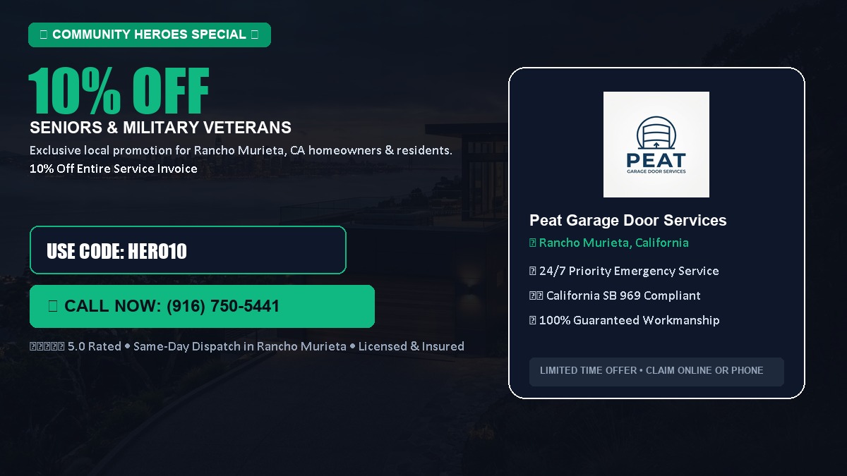 10% OFF Senior Citizens (65+) & Military / Veteran Community Discount in Rancho Murieta, CA